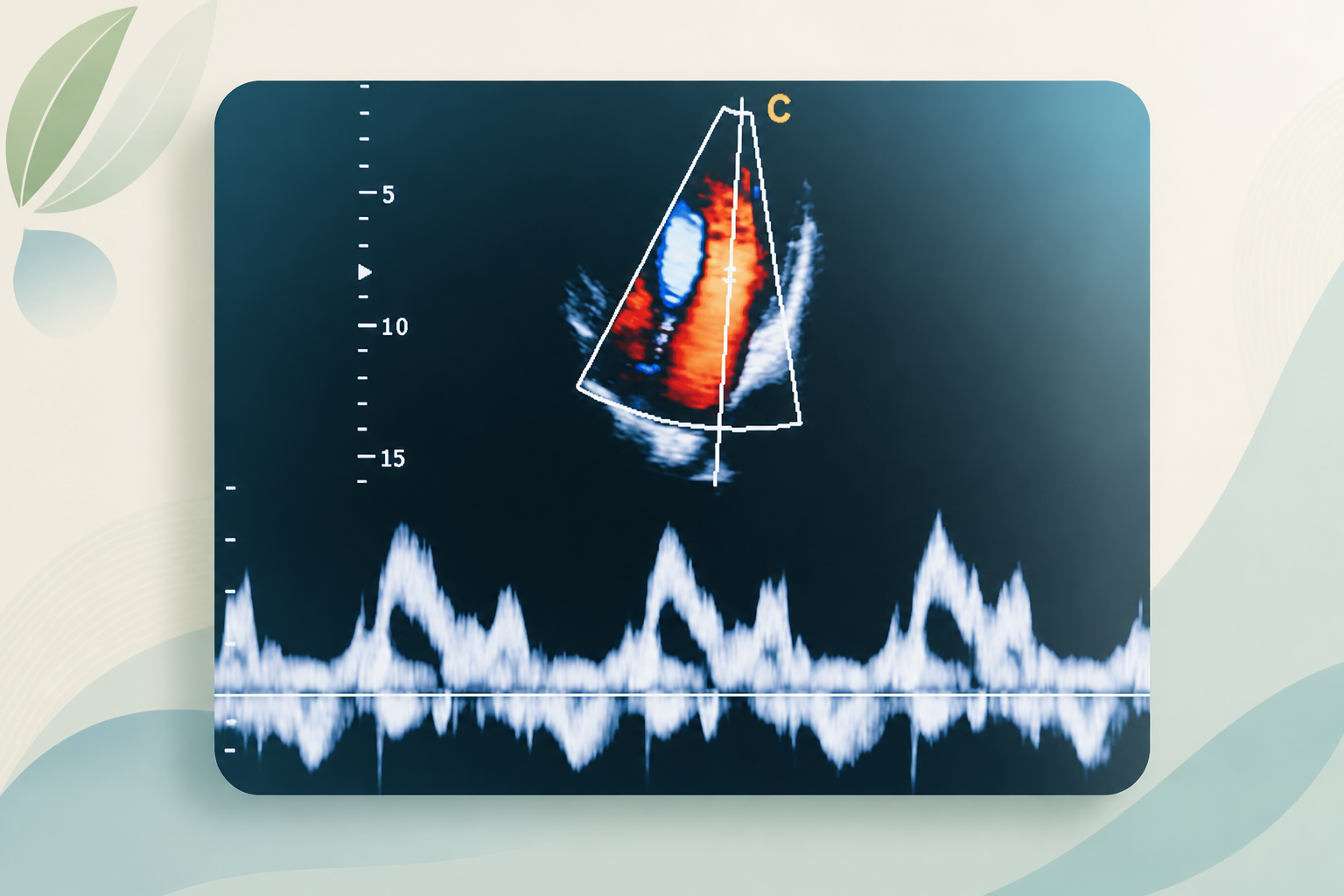 Farbdoppler-Aufnahme mit Blutflusskurve